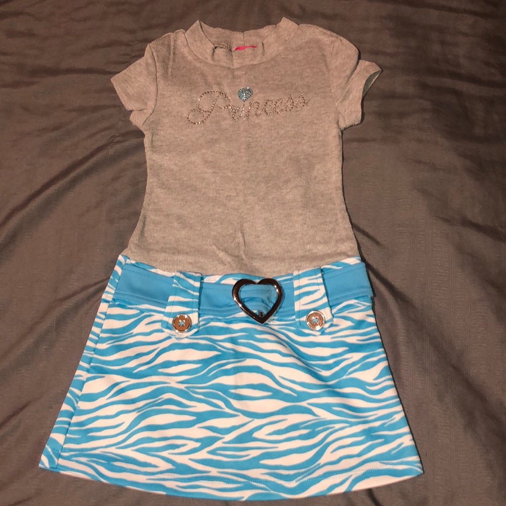 Blue animal print princess dress